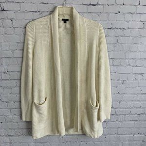 Talbots Ivory Cardigan Sweater Size Small Cotton Cashmere Blend